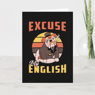 English Bulldog Entschuldigung mein Englisch Vinta Karte
