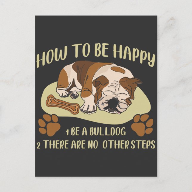 English Bulldog Ewner Funny Animal Dog Lover Postkarte (Vorderseite)