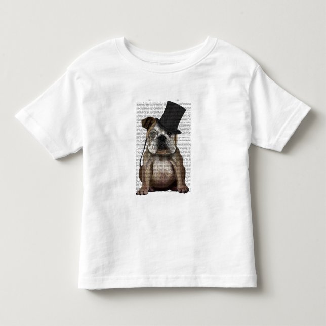 English Bulldog, Formal Hound und Hat Kleinkind T-shirt (Vorderseite)