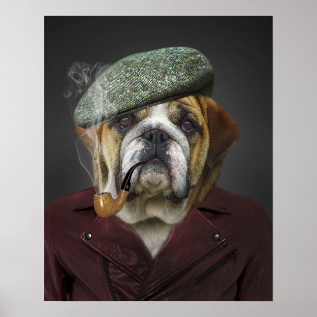English Bulldog French Hat Pipe Poster (Vorne)