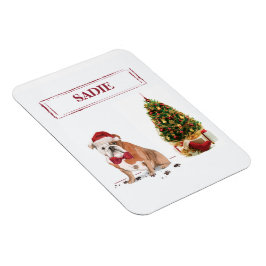 English Bulldog Funny Christmas Dog mit Baum Magnet