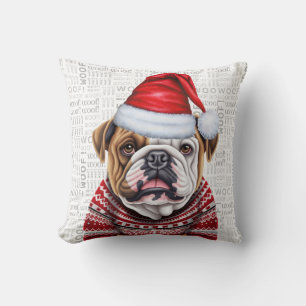 English Bulldog Funny Wunny Weihnachten Kissen