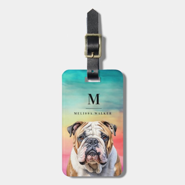 English Bulldog Gepäck Gepäckanhänger (Vorderseite vertikal)