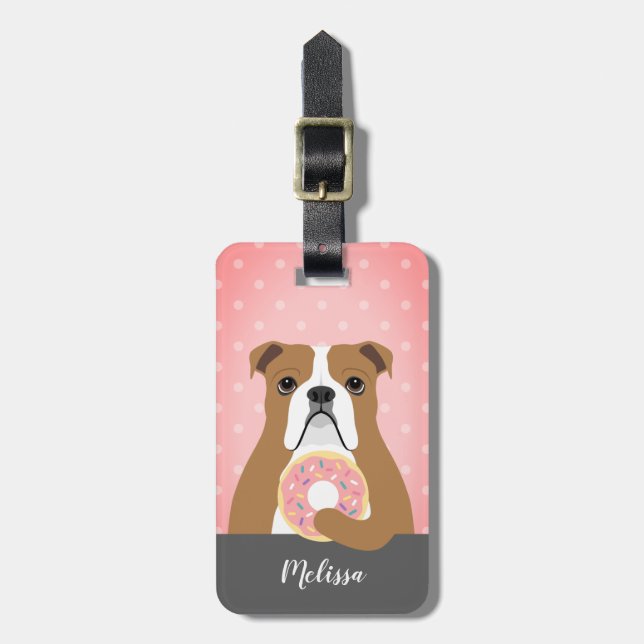 English Bulldog Gepäcksmarken Gepäckanhänger (Vorderseite vertikal)