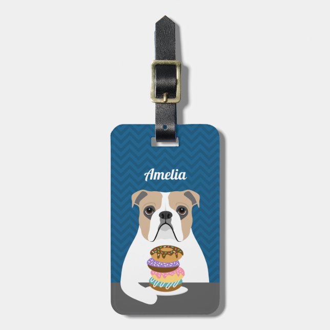 English Bulldog Gepäcksmarken Gepäckanhänger (Vorderseite vertikal)