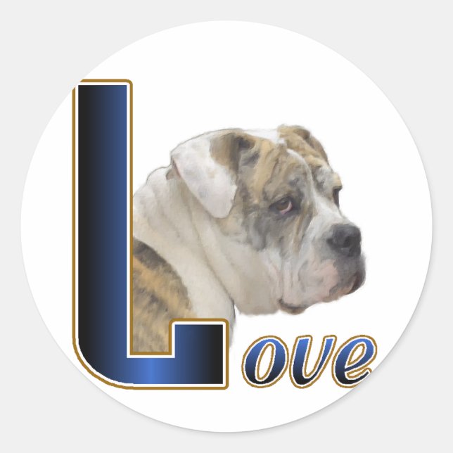 English Bulldog Geschenke Runder Aufkleber (Vorderseite)