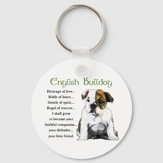 English Bulldog Geschenke Schlüsselanhänger (Vorderseite)