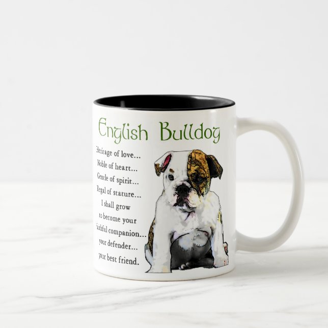 English Bulldog Geschenke Zweifarbige Tasse (Rechts)