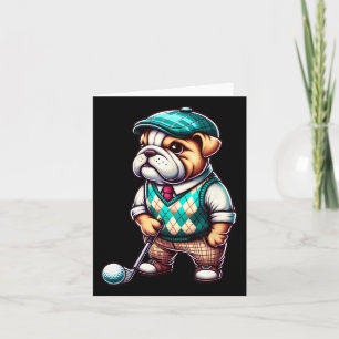 English Bulldog Golf Golfer Golfsport Herren Wome Karte