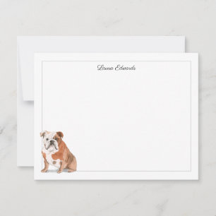 English Bulldog Grau Border Personalisiert Mitteilungskarte