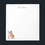 English Bulldog Gray Border Notizblock<br><div class="desc">A personalized watercolor English Bulldog notepad with tear off pages. This unique design makes a wonderful gift. Easily change the font style and color using the online template tools.</div>