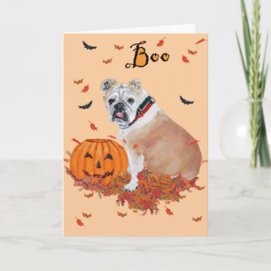 English Bulldog Halloween Karte