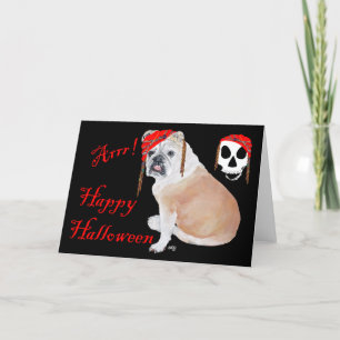 English Bulldog Halloween Karte