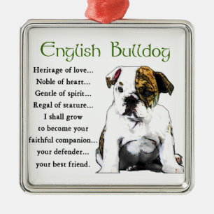 English Bulldog Heritage of Liebe Ornament Aus Metall