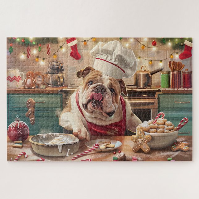 English Bulldog Holiday Baking: Festliche Weihnach (Horizontal)