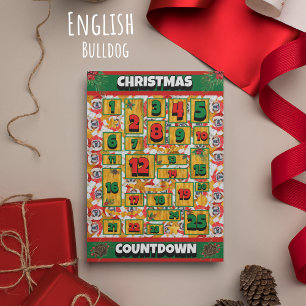English Bulldog Hund Countdown Weihnachten Advent