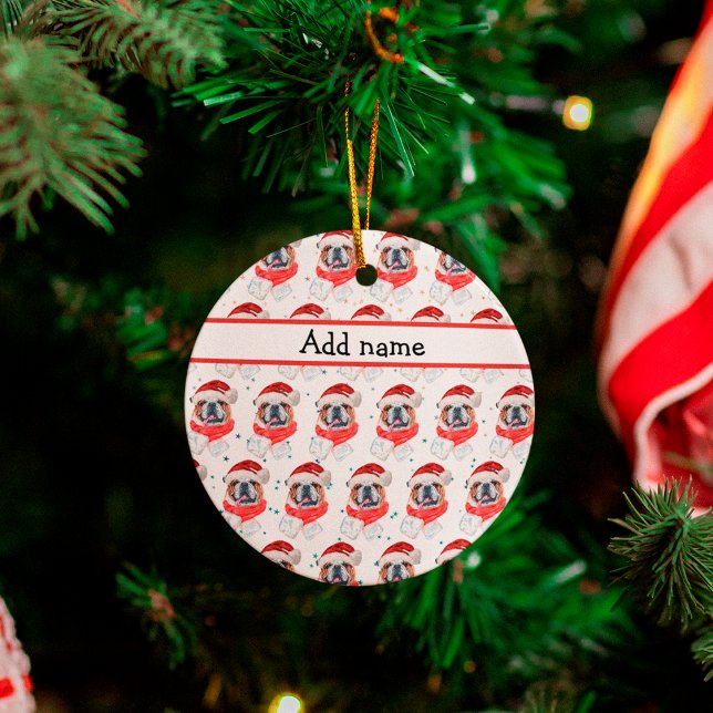 English Bulldog Hunde Zucht Weihnachten Keramik Ornament (Von Creator hochgeladen)