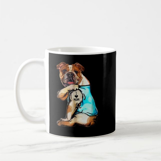 English Bulldog - I Liebe Mama Tattoo Mother's day Kaffeetasse (Links)