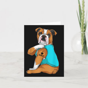 English Bulldog I Liebe Vater Tattoo Apparel, Dog Karte