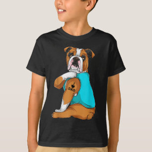 English Bulldog I Liebe Vater Tattoo Apparel, Dog T-Shirt