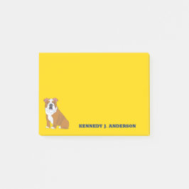 English Bulldog Illustration Personalisiert Post-it Klebezettel