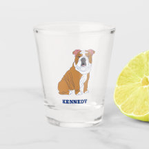 English Bulldog Illustration Personalisiert