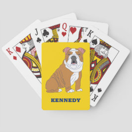 English Bulldog Illustration Personalisiert Spielkarten