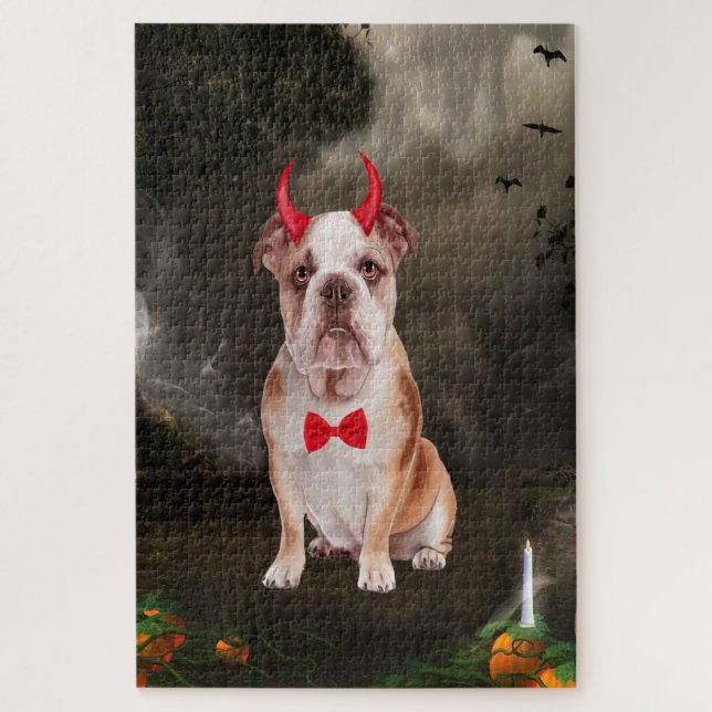 English Bulldog in Halloween-Kostüm (Vertikal)