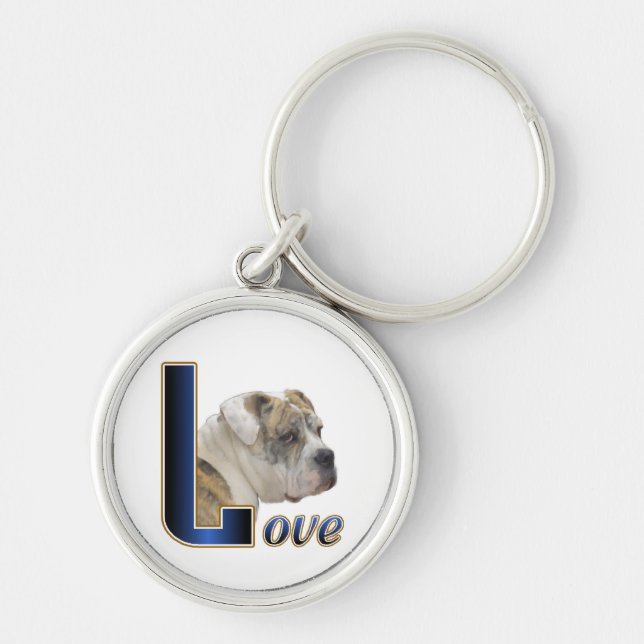 English Bulldog Liebe Schlüsselanhänger (Vorne)