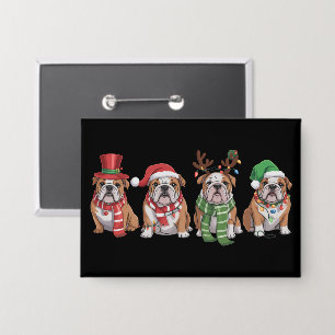 English Bulldog Liebhaber Weihnachten Hundemama Xm Button