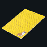 English Bulldog Lined Stationery Writing Paper Pad Notizblock<br><div class="desc">This writing pad is ready to be personalized with your name or other text at the top and feature hat dies im Stil der Illustration des English bulldog in the lower corner geschafft. The front of each sheet is bright yellow with ruled lines in navy blue making it easy for...</div>