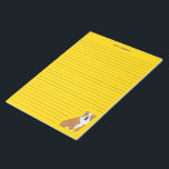 English Bulldog Lined Stationery Writing Paper Pad Notizblock<br><div class="desc">This writing pad is ready to be personalized with your name or other text at the top and feature hat dies im Stil der Illustration des English bulldog in the lower corner geschafft. The front of each sheet is bright yellow with ruled lines in navy blue making it easy for...</div>