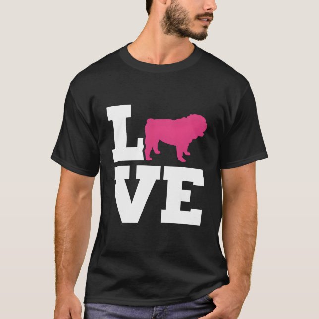 English Bulldog Love T-Shirt (Vorderseite)