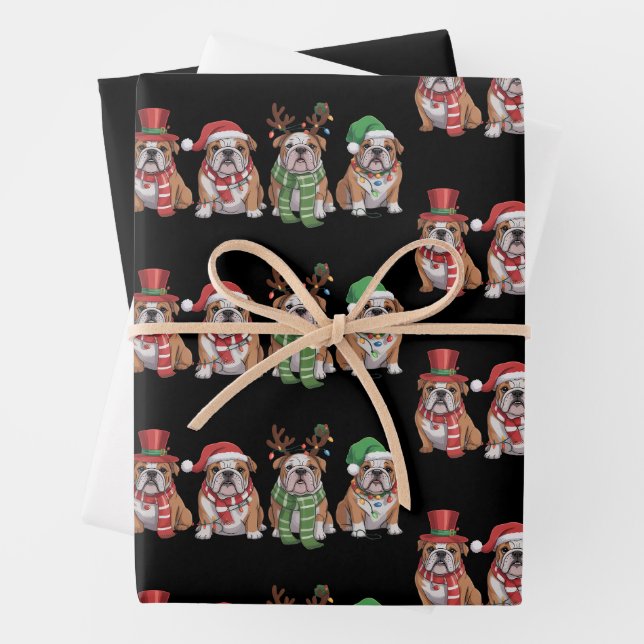 English Bulldog Lover Christmas Dog Mom Xmas Gift  Geschenkpapier Set (Beispiel)