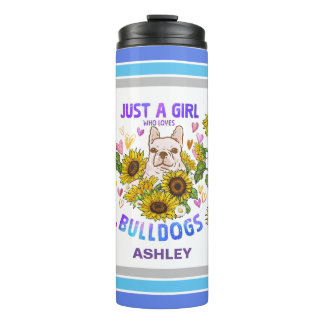 English Bulldog Lover Sonnenblumen Trainer Floral Thermosbecher
