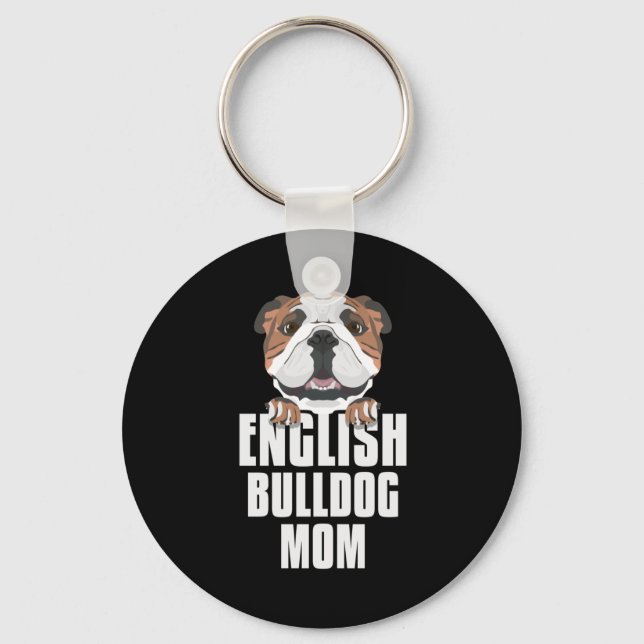 English Bulldog Mama, Hunde Mama Schlüsselanhänger (Vorderseite)