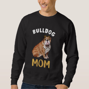 English Bulldog Mama Mama Dog Bulldog Mama Leopard Sweatshirt