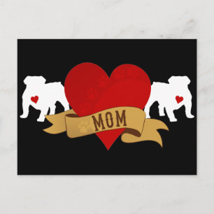 English Bulldog Mama [Tattoo style] Postkarte
