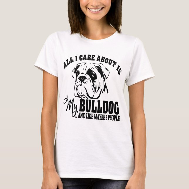 English Bulldog Mama Welpe Dog Mascot Sarcastic T-Shirt (Vorderseite)