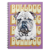 English Bulldog mit Retro-Schriftart