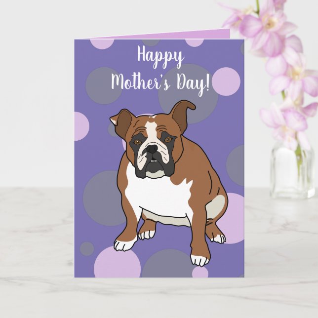 English Bulldog Mother's Day Card Karte (Orchidee)