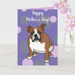 English Bulldog Mother's Day Card Karte