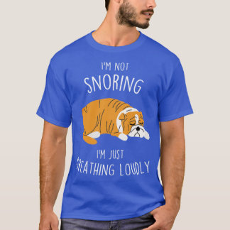 English Bulldog nicht schnarchen Hund T-Shirt