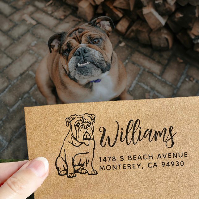 English Bulldog Owner Rücksendeadresse Downer Gummistempel (Von Creator hochgeladen)