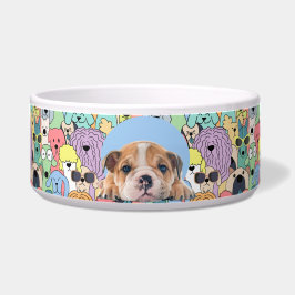English Bulldog Personalisiertes Foto & Name Dog B Napf