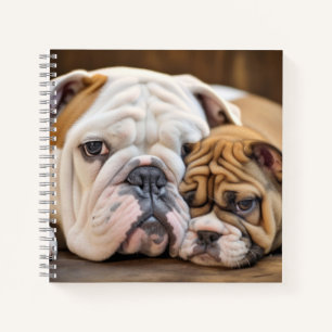 English Bulldog Pet Animal Beauty Warme Cuddle Art Notizbuch