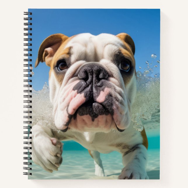 English Bulldog Pet Hund Animal Fun Play Notizbuch (Vorderseite)
