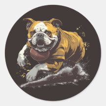English Bulldog Playing Football