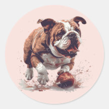 English Bulldog Playing Football
