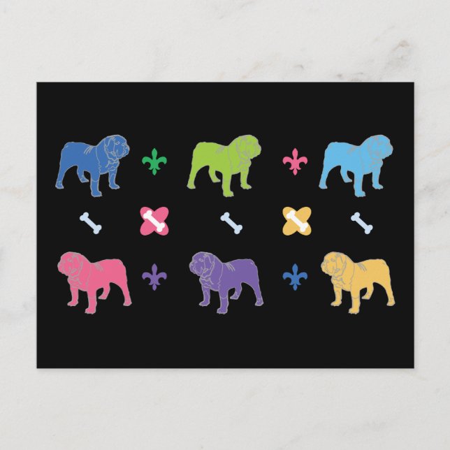 English Bulldog Postkarte (Vorderseite)